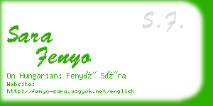 sara fenyo business card